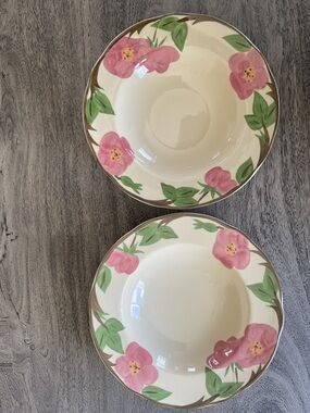 Franciscan Dessert Rose Ceramic Soup/Salad Bowls 8-1/2” - Set of 2